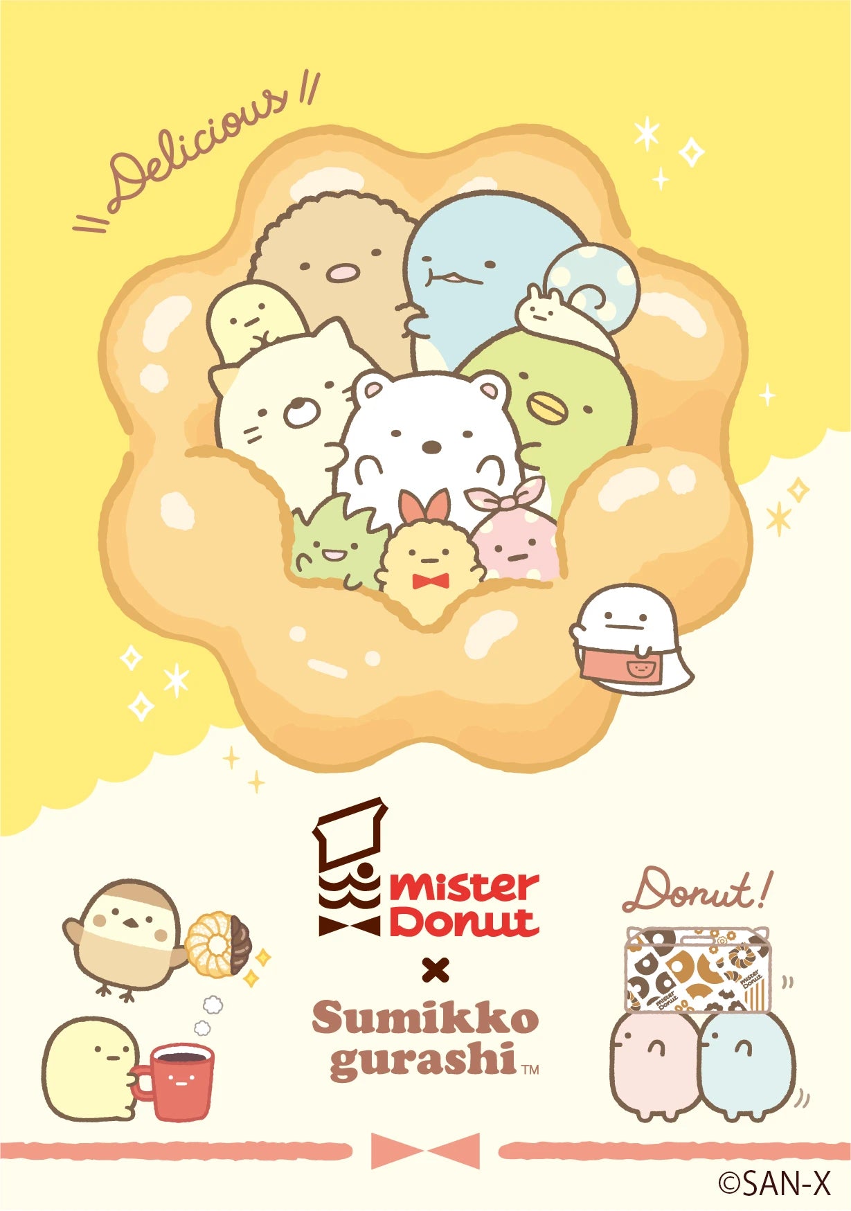 San-X Mister Donut X Sumikko Gurashi Memo Pad A (Random)