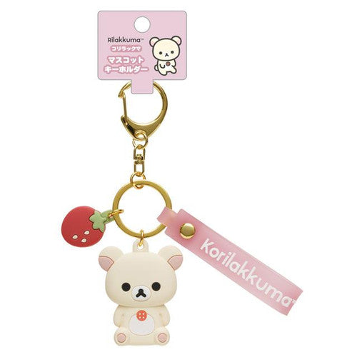 San-X Rilakkuma Korilakkuma Keychain w/ Strawberry