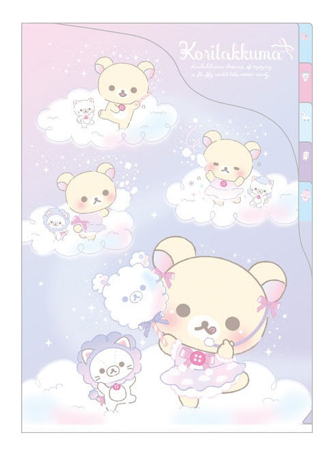 San-X Rilakkuma Korilakkuma Cotton Candy Sky 5-Tab Folder (Cloud Dance)