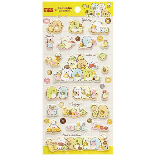San-X Mister Donut x Sumikko Gurashi 3D Stickers